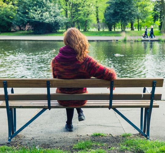 Woman sitting on bench